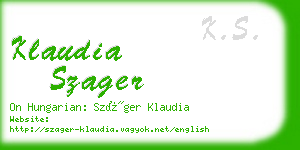 klaudia szager business card